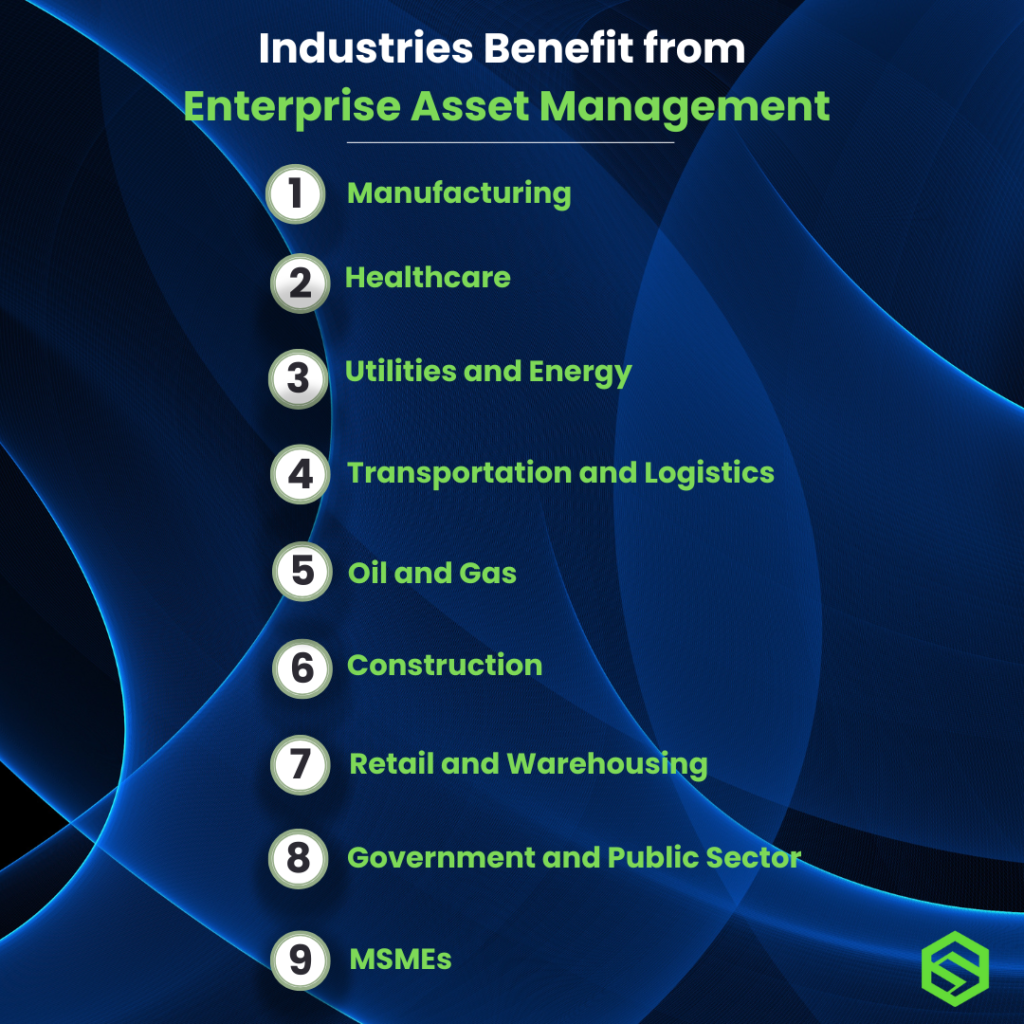 Industries benefits from the Enterprise asset Management software